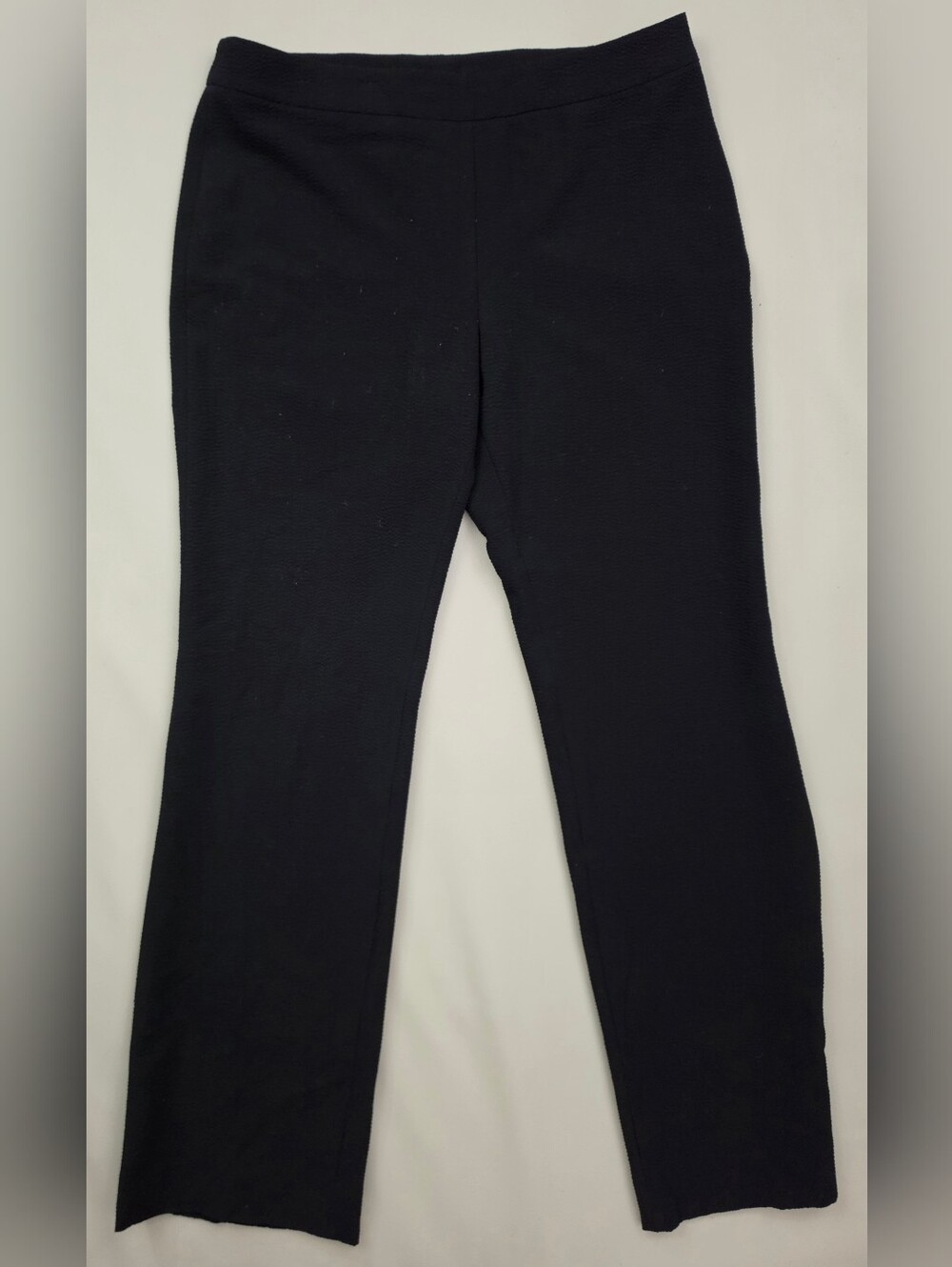 Akris Punto Sz 10 Textured Wool Black Straight-Leg Pants